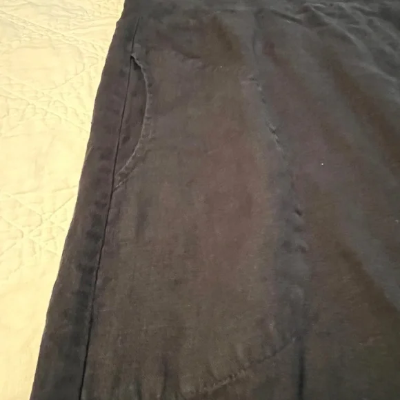 FLAX Women’s 100% Linen Black Maxi Dress Sleeveless Lagenlook Cottagecore Large - Picture 7 of 13